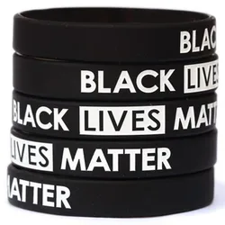 Black Lives Matter Silicone Wristband Black Silicone Rubber Bracelet & Bangles For Men Women Name Gifts Casual Wristbands