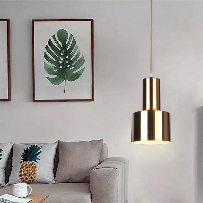 Moderno Nordic Ins Color Rame Ferro Piccola Lampada a Sospensione Ristorante Lampada da Comodino Camera da Letto Lampada a Sospensione Interna