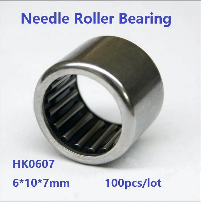 

100pcs/lot HK0607 HK061007 6×10×7mm High quality Drawn Cup Type Needle Roller Bearing 6*10*7 mm