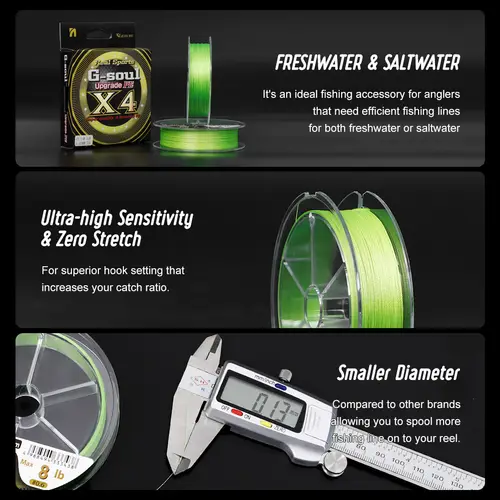 NOEBY PE Line 4 Braided Multifilament Fishing Line 100m 300m 7lb-80lb Fishing braid Wire Strand Snood Sea Fishing Accessories - Image 3