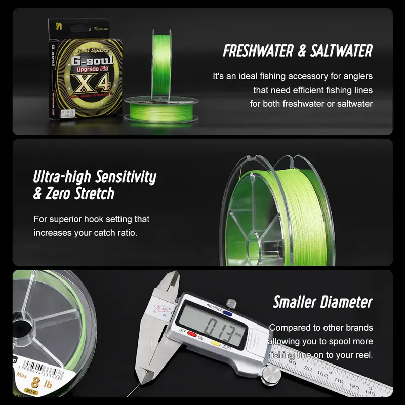 NOEBY PE Line 4 Braided Multifilament Fishing Line 100m 300m 7lb-80lb Fishing braid Wire Strand Snood Sea Fishing Accessories - Image 3