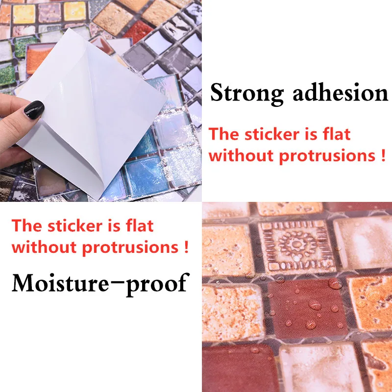 10 sztuk 10*10CM mozaika wodoodporna ściana naklejki symulacja płytki samoprzylepne naklejki ścienne DIY Home łazienka dekoracje kuchenne — zdjęcie 6