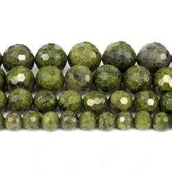 Natural Hard Faceted Green Lapis Lazuli Round Loose Beads Strand 6/8/10/12MM For Jewelry DIY Making Necklace Bracelet