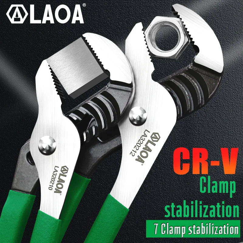 LAOA Water Pump Pliers Pipe Wrench 8inch/10inch/12inch/16inch CR-V Locking Pliers Grip Household Hand Tools