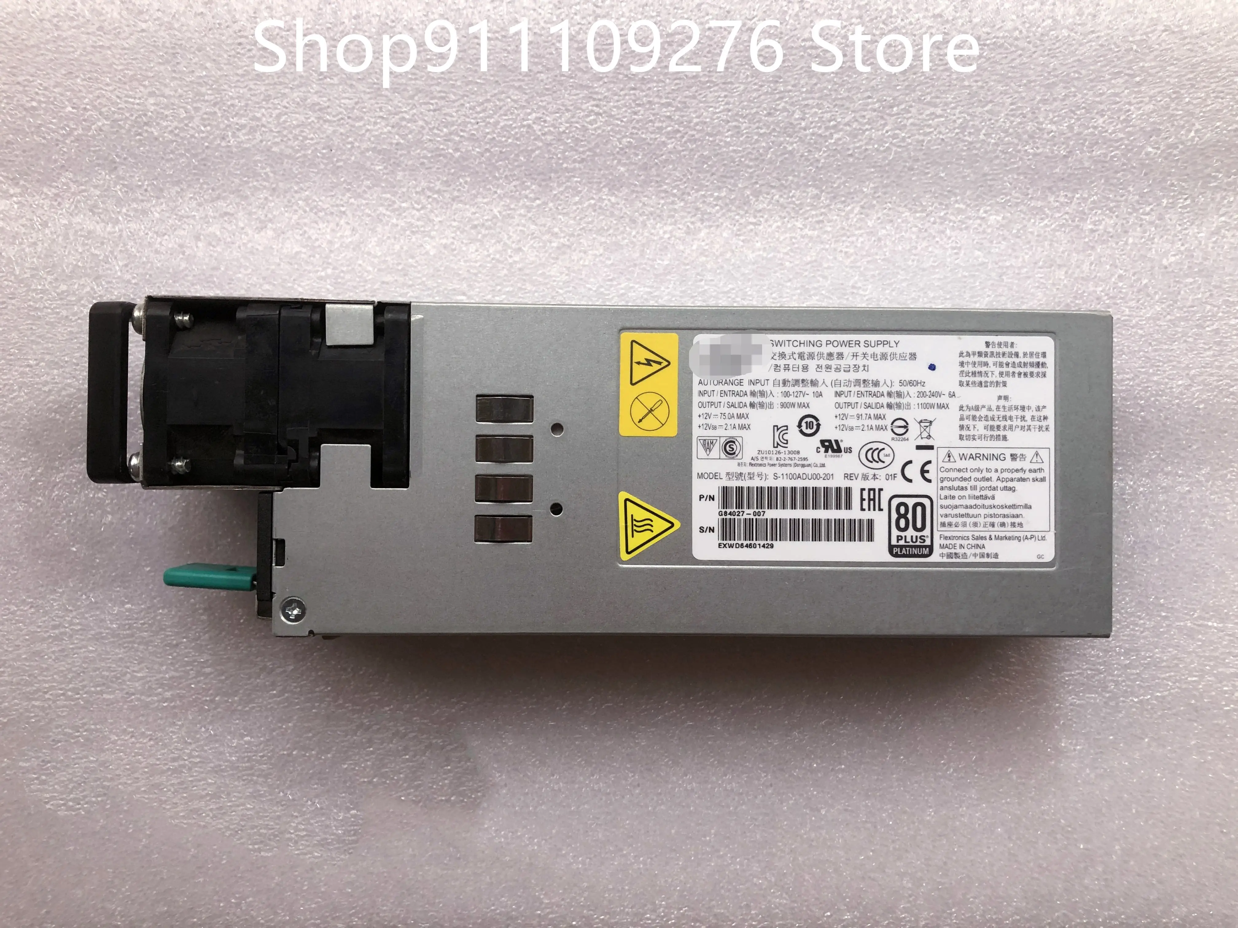 Original PSU for Intel MAX 1100W server power supply S-1100ADU00-201 G84027-007/006/008/009/011