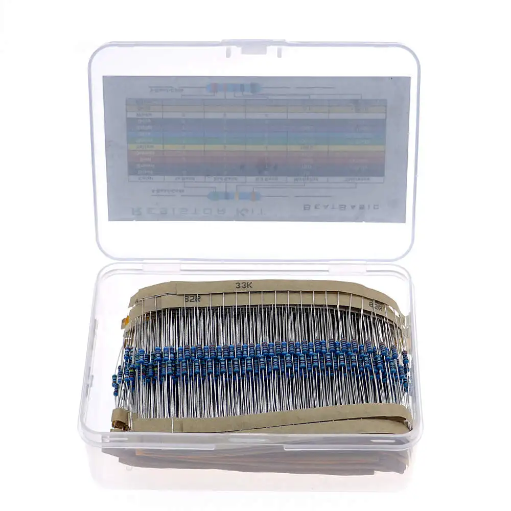1460pcs 73 Kinds x 20pcs 1R-1M 1% 1/4W Metal Film Resistor Assorted Kit set with Plastic Case