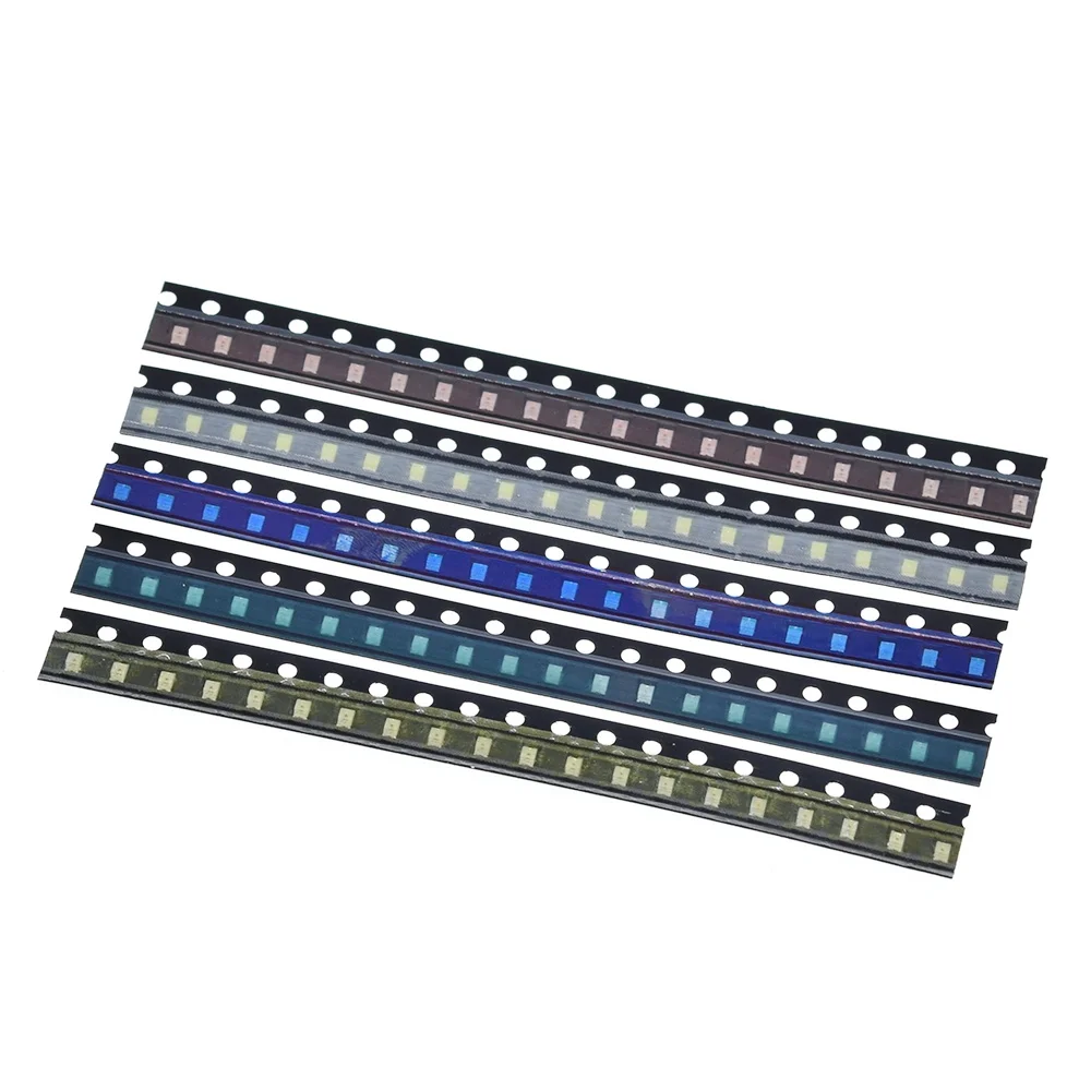 TZT 1 Beutel = 100 Stück 5 Farben SMD 0805 LED DIY-Kit Ultra Helle Rot/Grün/Blau/Gelb/Weiß Klarlicht-LED-Dioden-Set – Detail 4