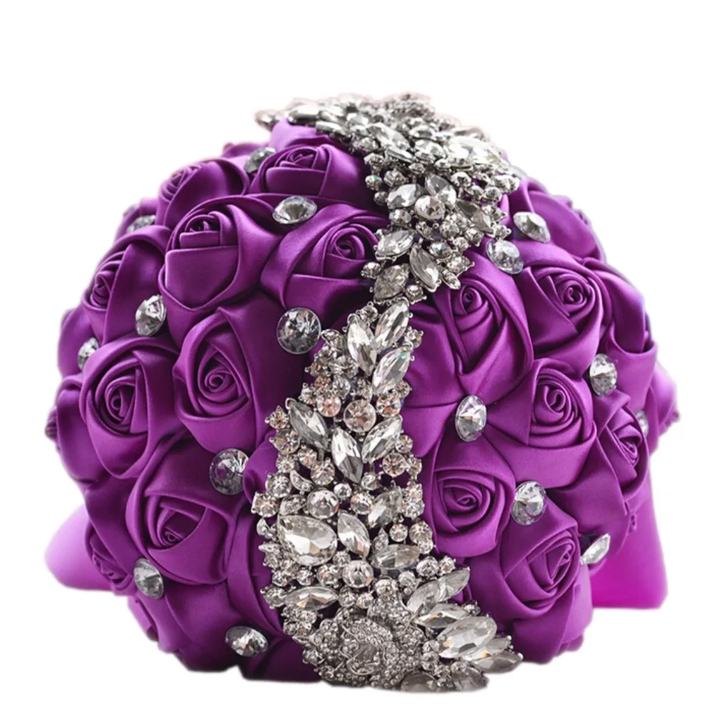 bouquet-de-mariage-en-soie-rose-violet-avec-paillettes-cristal-strass-bon-marche