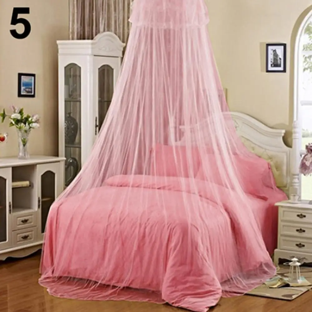 Moskitonetz Elegante Spitze Insekt Bett Baldachin Netting Vorhang Runde Kuppel Solide Farbe Moskito Net Schlafzimmer Bettwäsche Textil