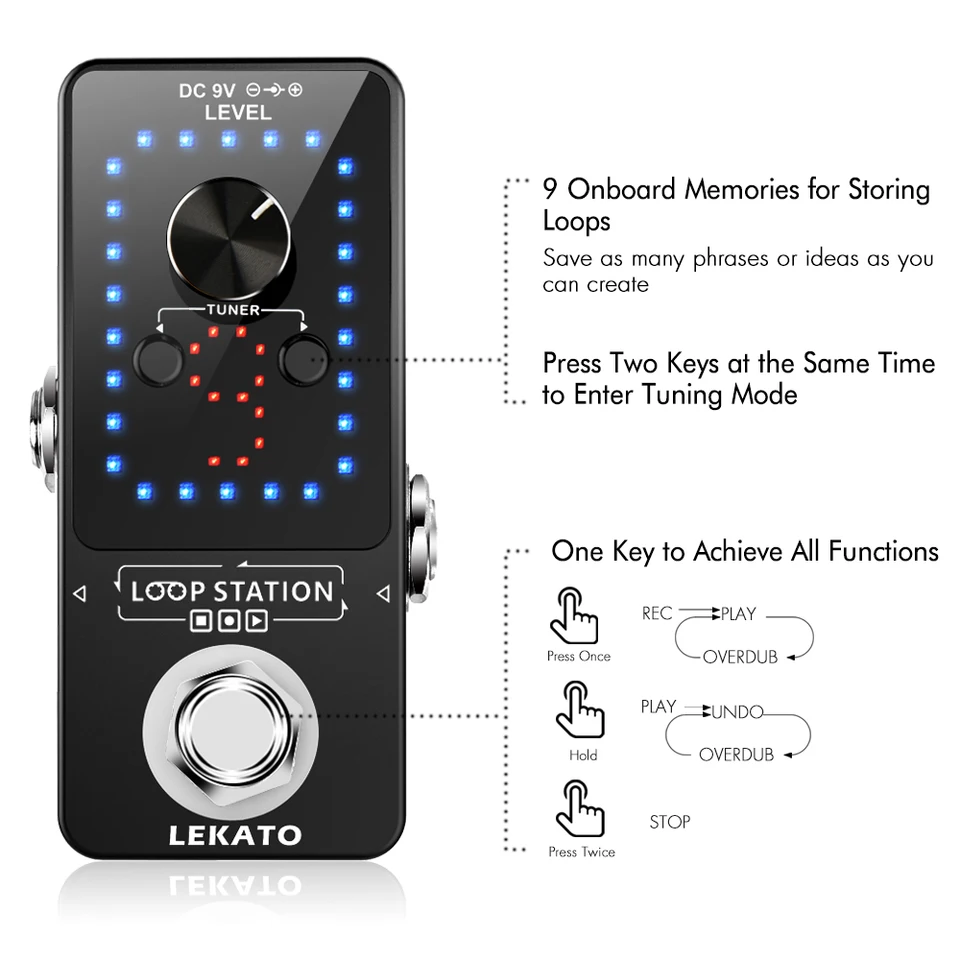 Lekatoルーパーギターペダルループエレキギターエフェクトペダル