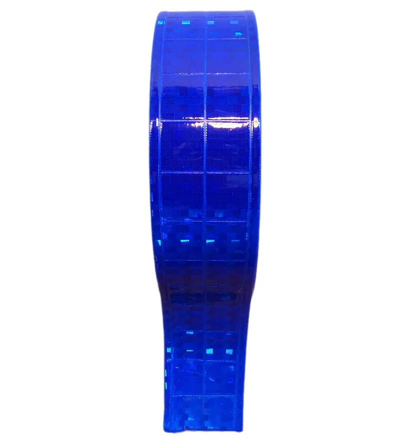 Blue High Visibility Night Reflective Flashing Small Square Warning Fluorescent PVC Tape, Safety Vest Strips, 5cm * 50m