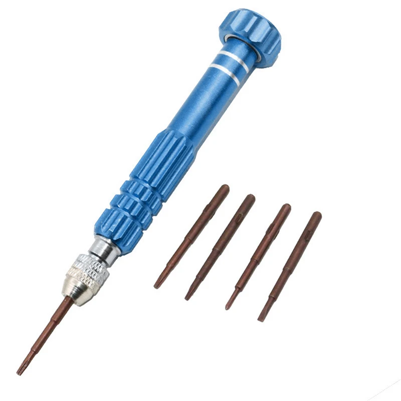 1Pcs Watch Repair Screwdriver Handle With 5 Spare Screwdriver Bits Phone Glasses Watch Repair Tool Screws Remover Hand Tool Kit
