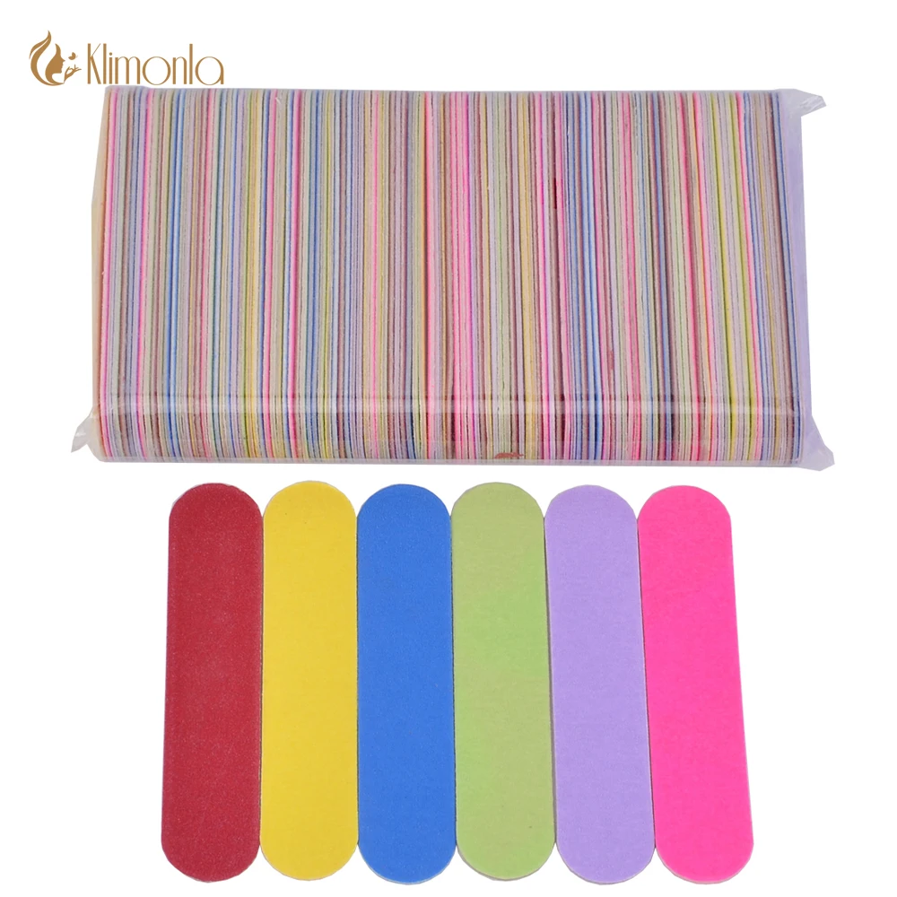 200 Pcs/lots Double-side Nail Files Mini Buffer DIY Sandpaper Nail Tips Sanding 240 Grit Professional Nail Art Tools 9cm