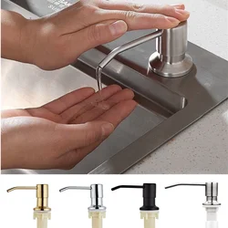 Badrandcombinaties Keuken 300Ml Sink Zeep Dispensers Rvs Pomp Chroom Zwart Voor Keuken Ingebouwde Teller Top Dispenser