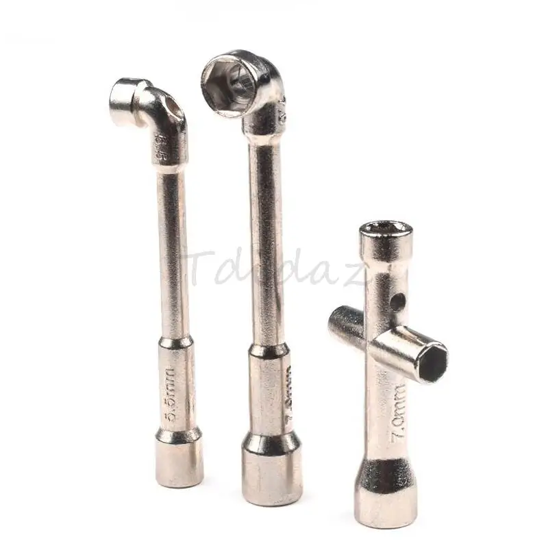 7-character perforated elbow pipe type double-headed hexagonal L-shaped cross socket wrench M2/M2.5/M3/M4 electronic DIY