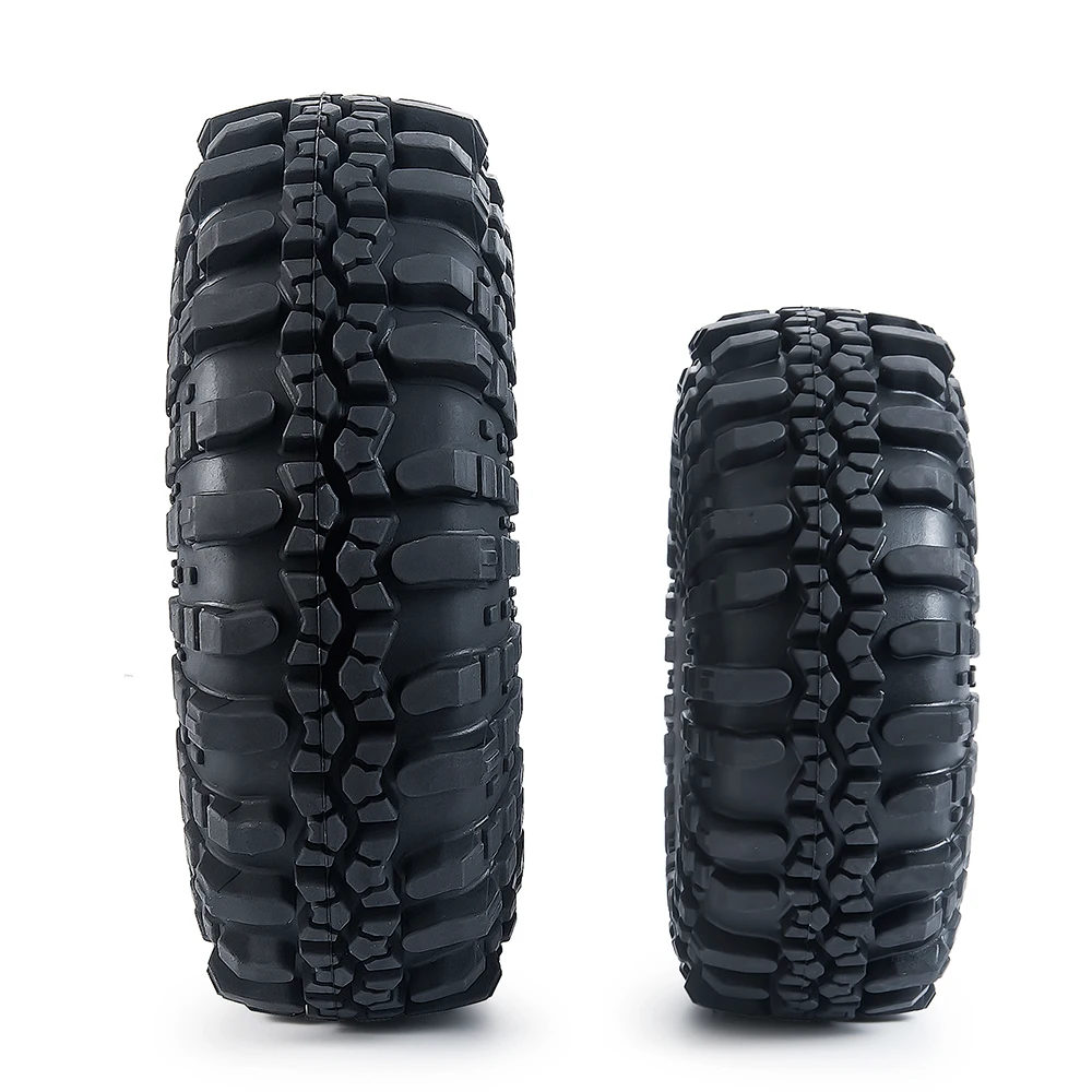 YEAHRUN 1.9/2.2 inch Beadlock Wheel Rim Rubber Tires 107/137mm OD for Axial SCX10 Wraith TRX-4 1/10 RC Crawler Car Parts