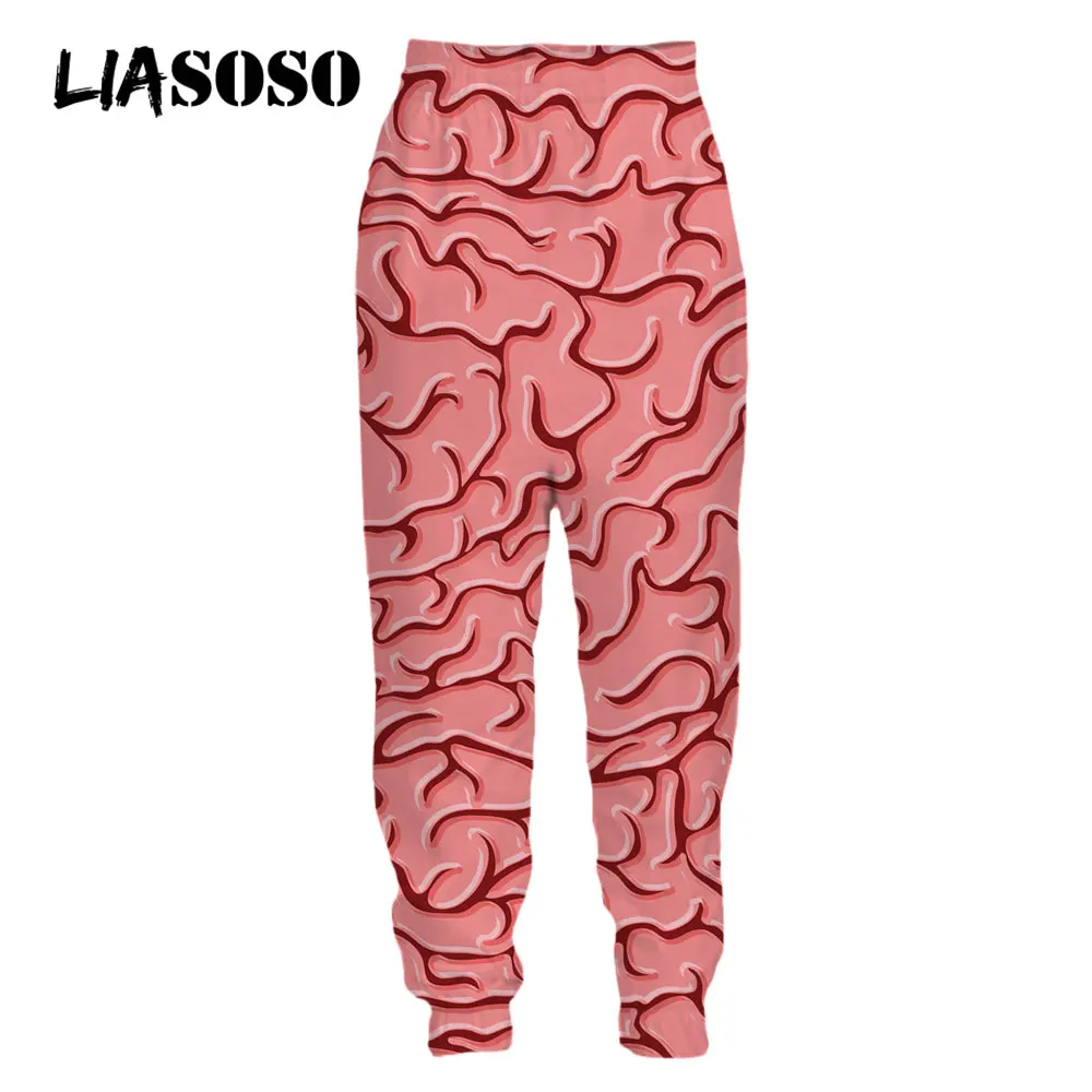 

LIASOSO 3D Print Head Brain Cerebrum Cartoon Pants Women Men's Funny Horror Sweatpant Casual Harajuku Jogging Oversized Trousers