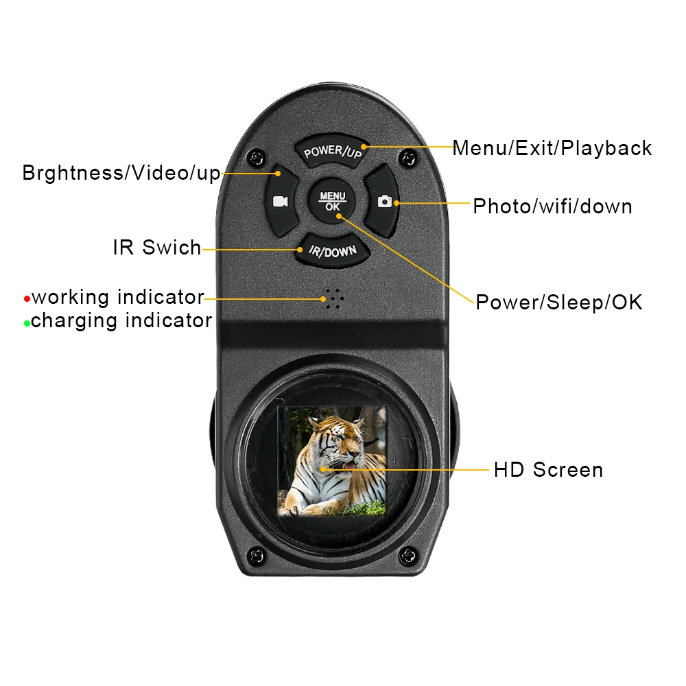 850NM IR Flashlight Integrated Night Vision Device HD 720P Video Recorder Hunting Camera for RifleScope Optical Sight Telescope