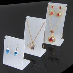 3pcs Acrylic L-Shap Frosted Jewelry Display Stand Earring Necklace Pendant Chain Holder Ear Drop Studs Storage Organizer Rack