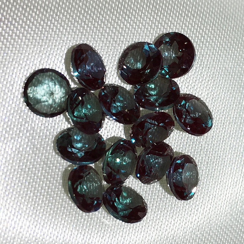 Lab Created 7x9mm Color Change Oval Alexandrite 3 Ppieces