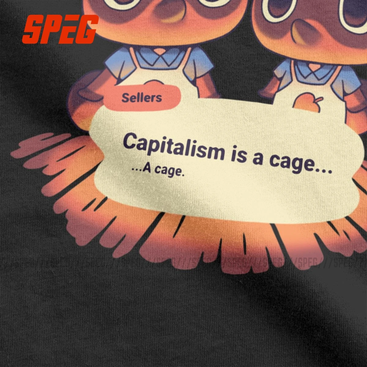 Men T-Shirts Capitalism Is A Cage Animal Crossing Vintage Cotton Tee Shirt Short Sleeve T Shirt for men O Neck Clothes Gift Idea