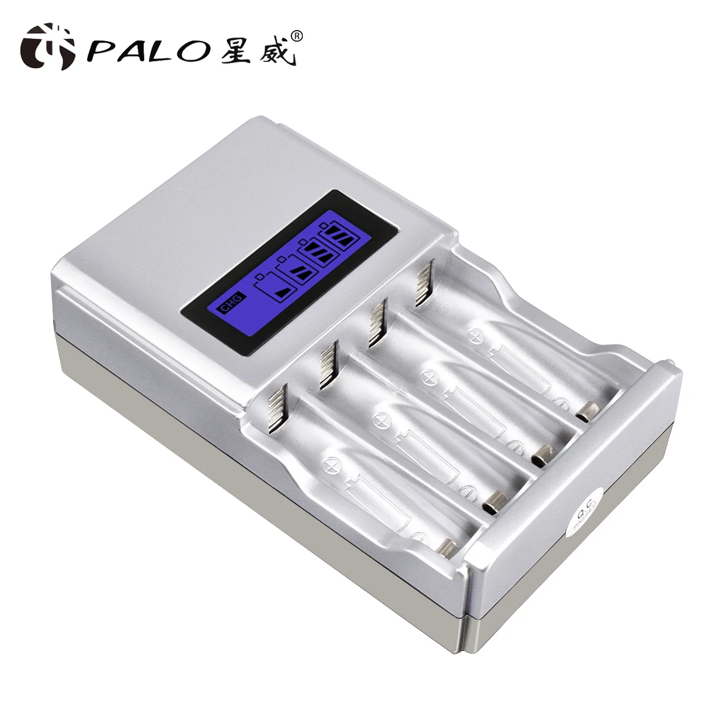 Carregador rápido esperto do lcd das baterias do aa aaa do carregador de bateria recarregável de palo aa aaa para a bateria de 1.2v aa aaa nimh nicd