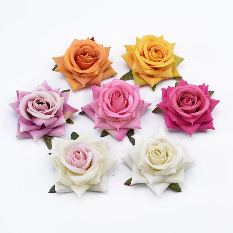 5/10Pcs Silk Roses Scrapbooking Christmas Garland Home Decoration Accessories Wedding Bridal Clearance Artificial Flowers