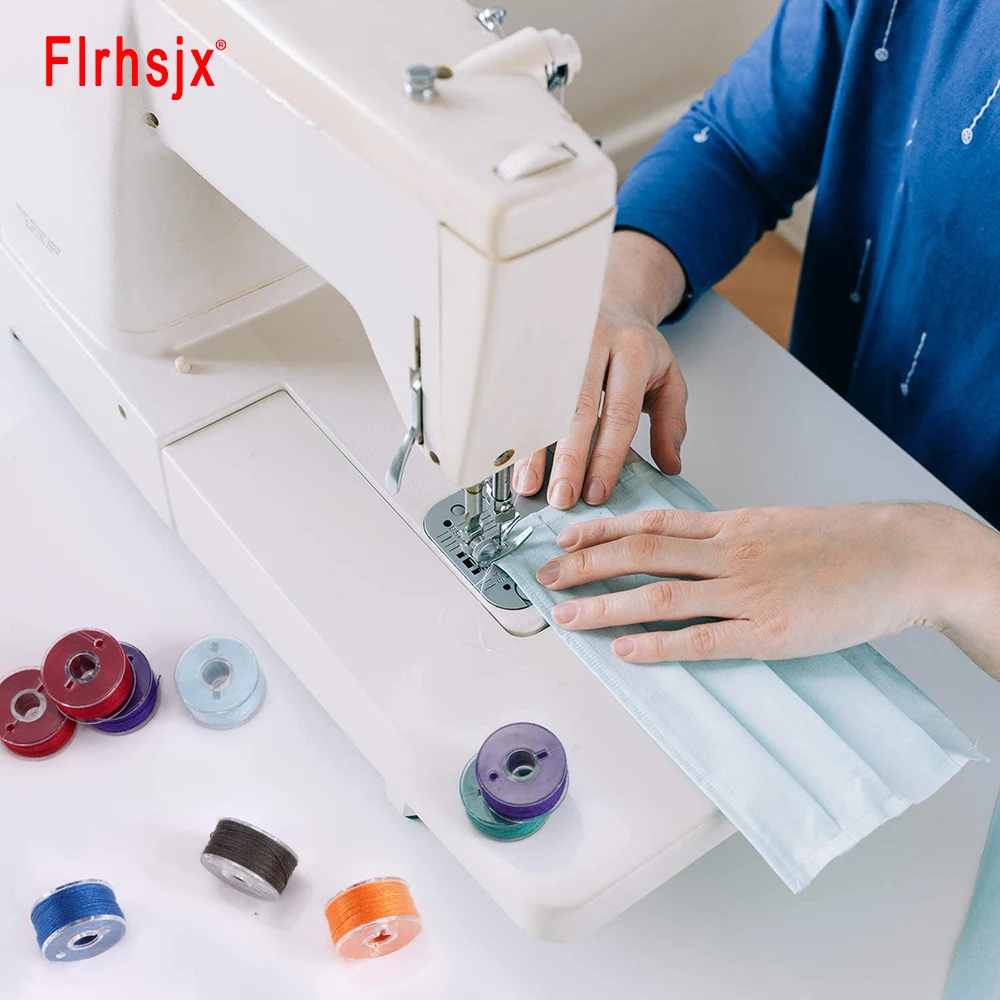 FLRHSJX-bobinas de hilo de coser Multicolor, carretes de plástico para máquina de coser, suministros para máquinas de coser, 5/30 piezas