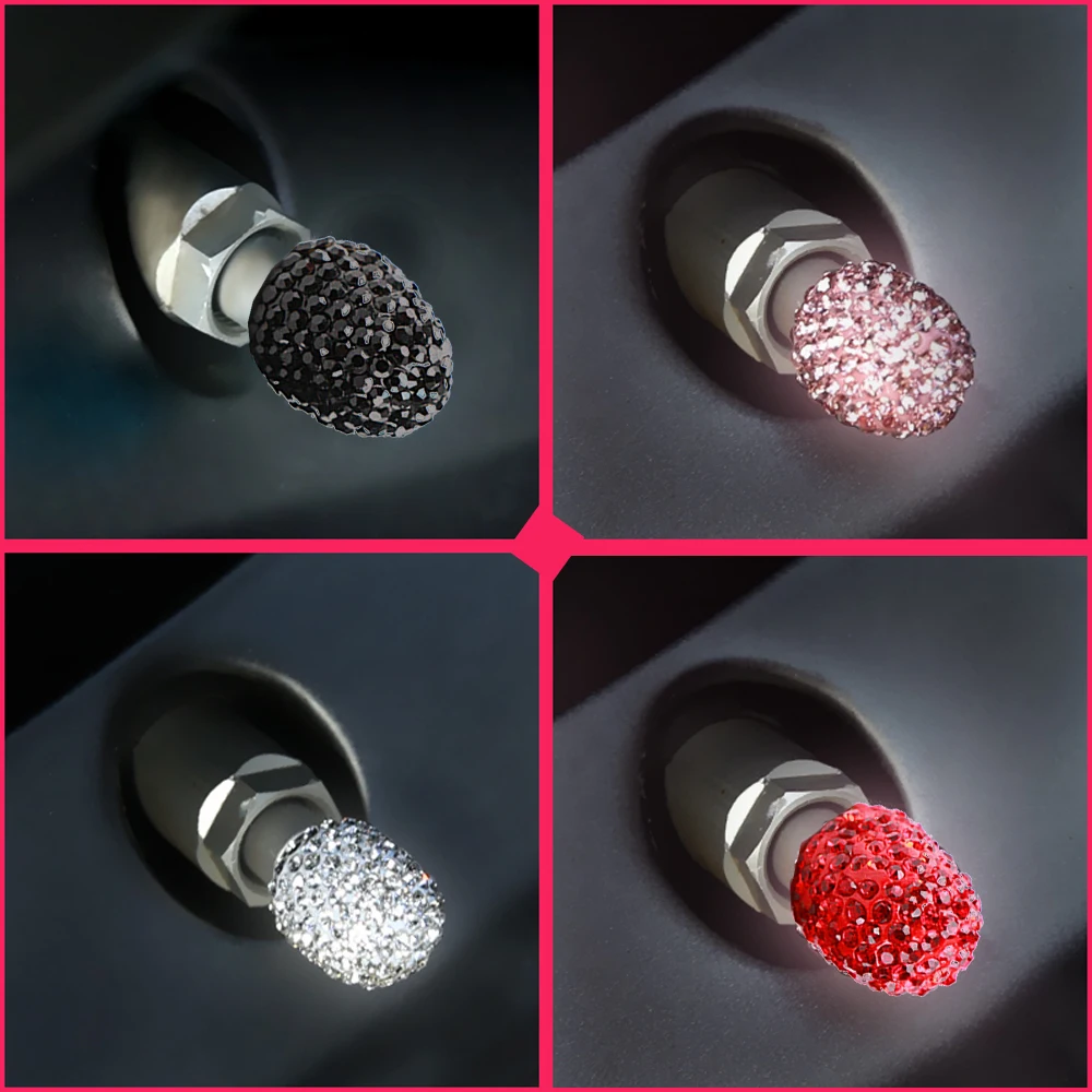 

4pcs Diamond Car Tire Wheel Air Port Dust Cover Ventil Rim Tyre Valve Stems Caps Car Tuning Creative Universal BlingBling