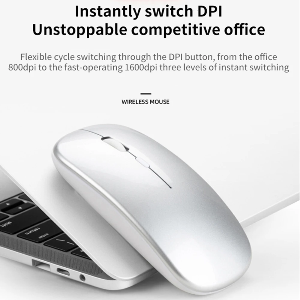 Oplaadbare Draadloze Muis, 2.4G Stille Muis, Muis Met Usb Ontvangen