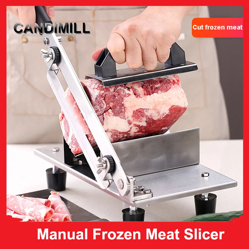 CANDIMILL Household Kitchen Tool Manual Lamb Slicer Frozen Meat Cutting Machine Ham Beef Herb Mutton Rolls Cutter