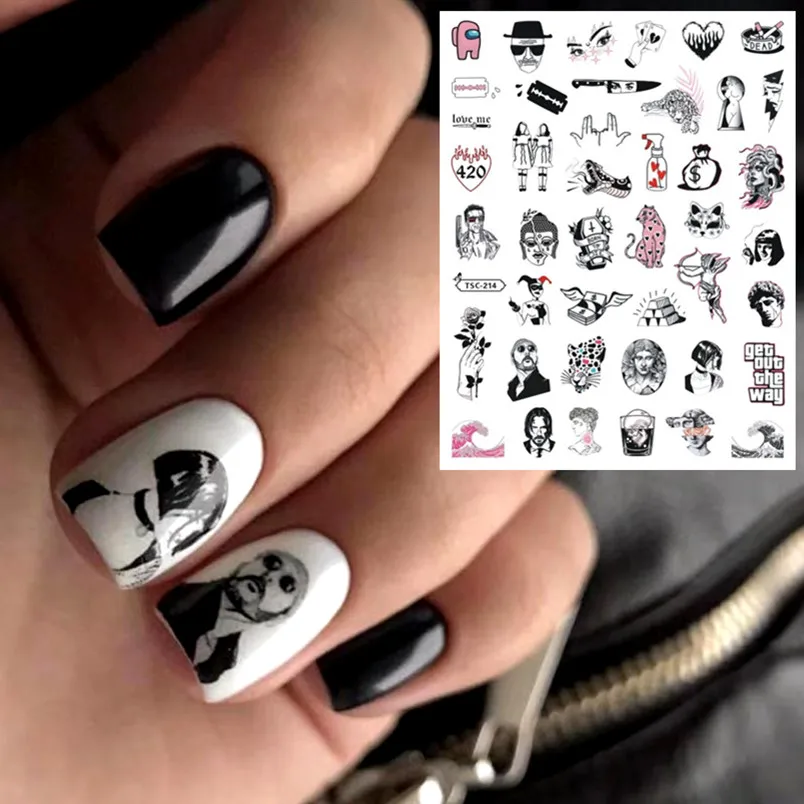 TSC-214 Neueste design Anime brief designs 3d Nail art Sticker nail Sticker Deco Slider Stempel Film zubehör