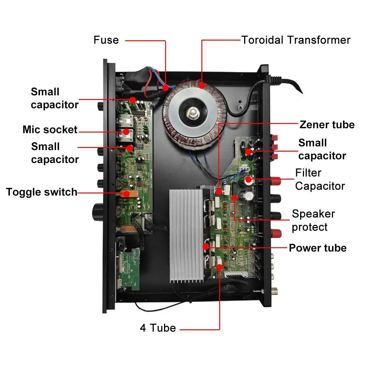 ใหม่2000W เครื่องขยายเสียงโฮมเธียเตอร์ HiFi บลูทูธเครื่องขยายเสียงเสียงคาราโอเกะตัวรับสัญญาณ FM อินพุต USB SD 2ไมค์