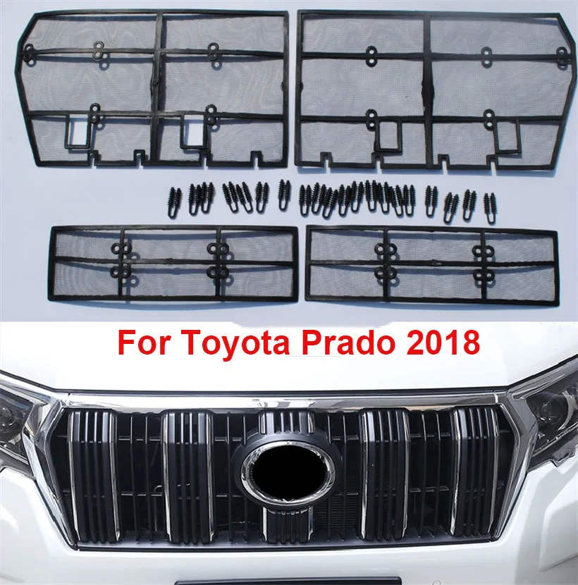 For Toyota Land Cruiser Prado 150 J150 LC150 FJ150 2010-2020 Car Accessories Grid Insect Screening Mesh Front Grille Insert