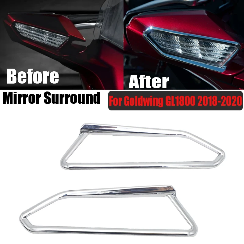 

Motorcycle Chrome Decorative cover Mirror Surround for HONDA Goldwing GL1800 2018+ up