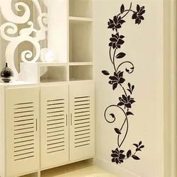 Pegatinas de pared de vid de Flores Negras, decoración del hogar Diy, calcomanías para el hogar, carteles murales de arte, ventana de refrigerador, armario