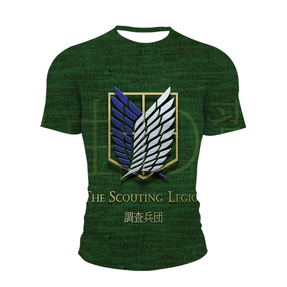 New Cool Design Wing Pattern t shirt for men Summer Handsome Fashion Men's t-shirts 3D Print shingeki no kyojin graphic tee Tops