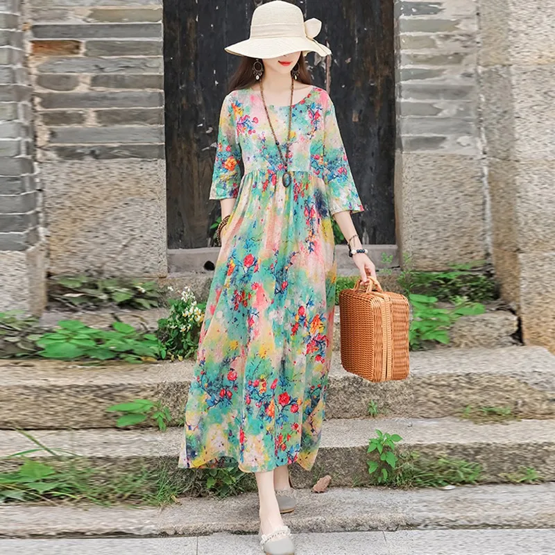 chinese dress ladies Women's Oversized A-Line Casual Jersey Knit Dress– PromGirl main image 0