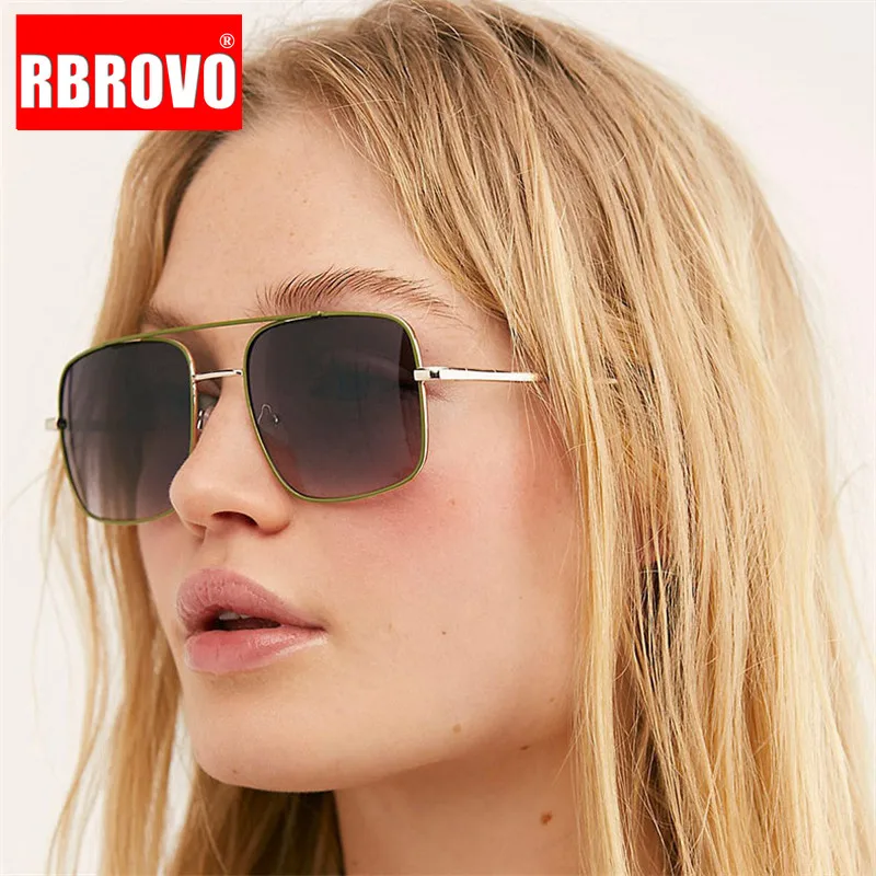 

RBROVO 2023 Vintage Alloy Square Sunglasses Women Fashion Retro Small Female Sun Glasses UV400 Eyewear Shopping Accessories