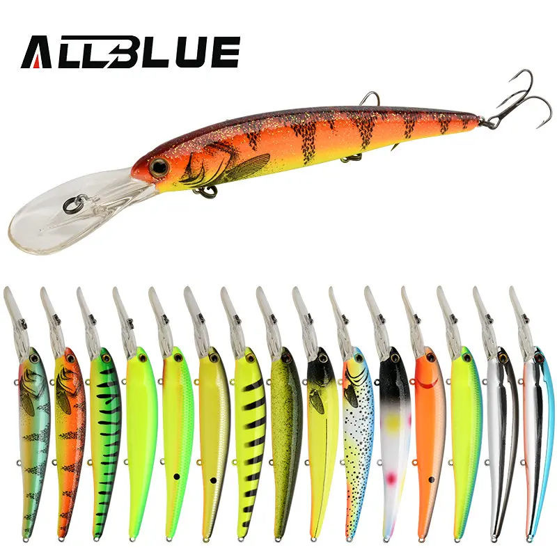 ALLBLUE DEEP WALLEYE Trolling Fishing Lure Wobbler 125MM 19G Floating Crankbait Minnow Bass Pike Bait Depth 3-8M Fishing Tackle