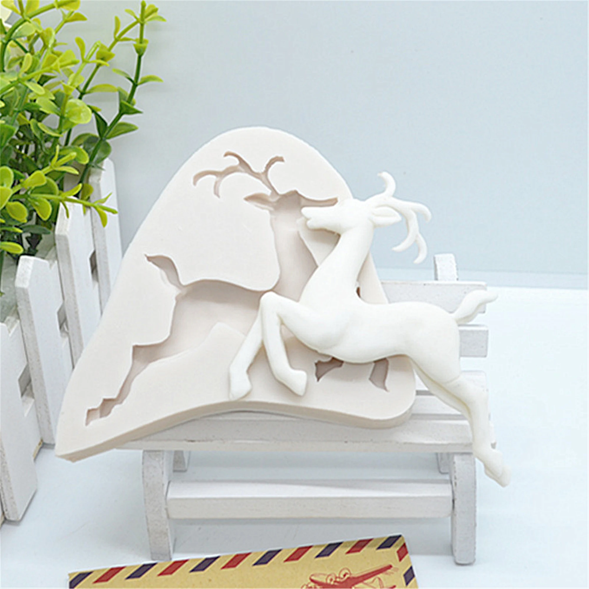 3D Deer Cake Fondant Mold For Baking Silicone Molds Cake Decorating Tools 3D Cupcake Candy Clay Chocolate Gumpaste Mould