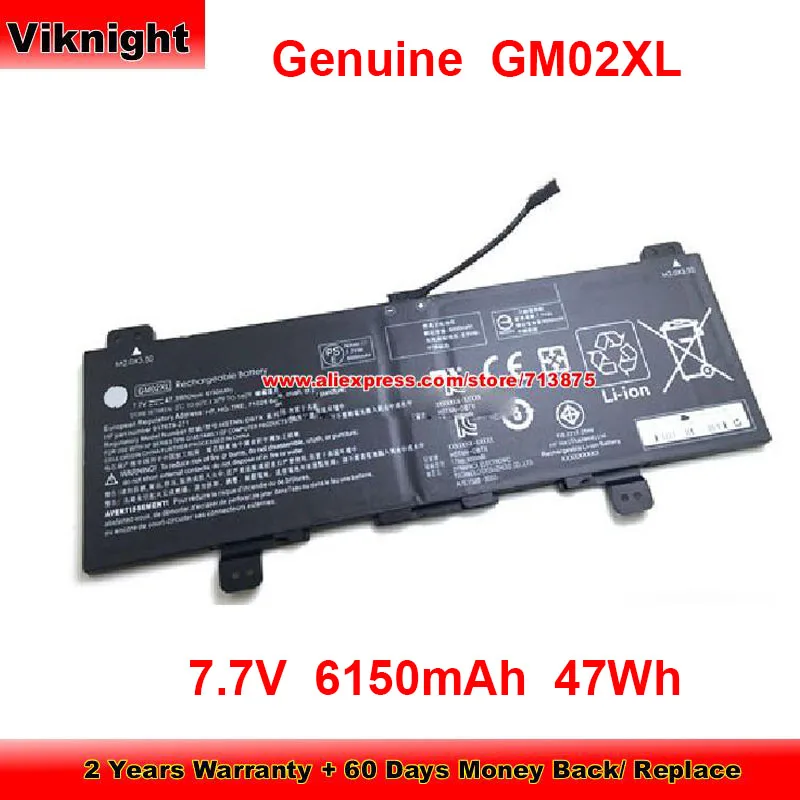 

Genuine GM02XL Battery HSTNN-UB7M for Hp Chromebook 11 G6 EE 14 G5 14-CA000NA X360 11-AE001TU 14-CA050SA 7.7V 6150mAh 47Wh