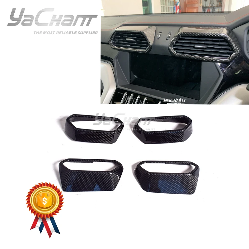 Car-Styling Dry Carbon Fiber Air Con Vents Cover Fit For 2018-2020 URUS