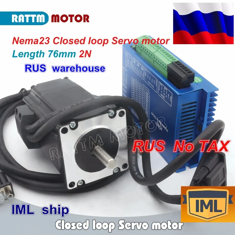 

RU ship Nema23 Closed Loop Servo motor Motor Kits 76mm 4.2A Closed Loop 2N.m & 2HSS57H Hybrid Step-servo Driver CNC Controller