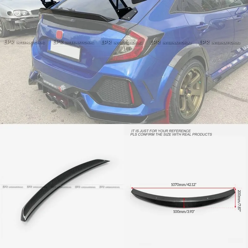 For Honda Civic FK7 FK8 5Door Hatchback HK Type Carbon Fiber Spoiler Trim Body Kit Racing Tuning Part Wing Ducktail Bodykits