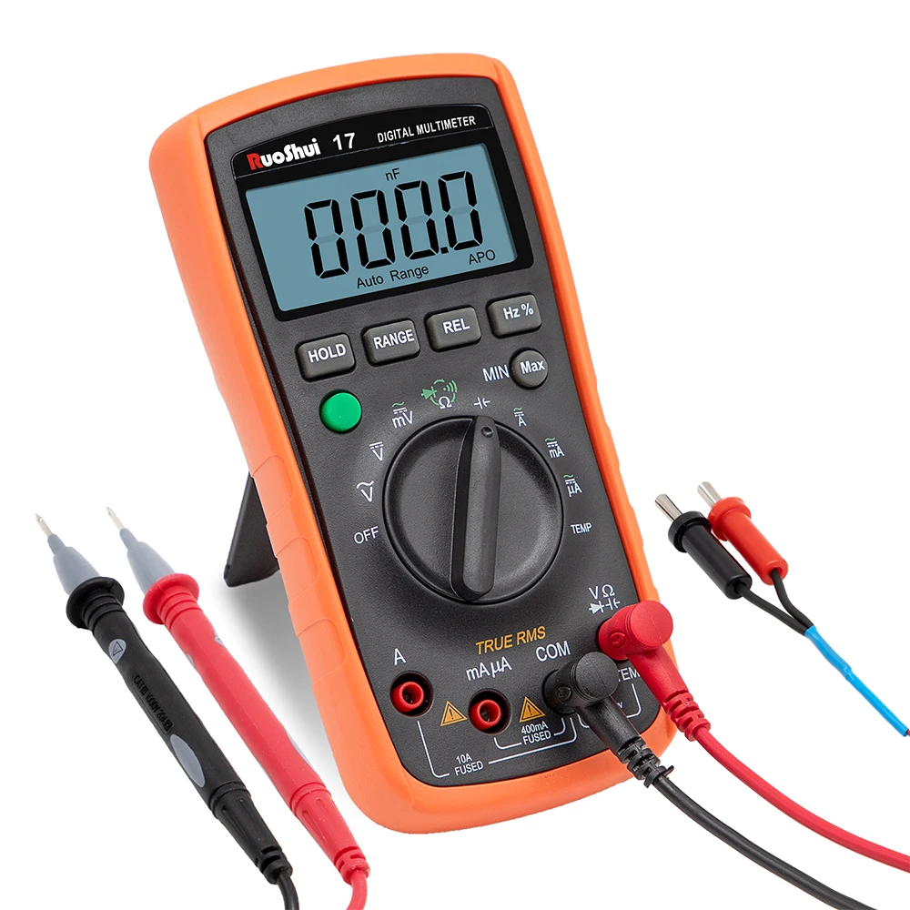 RuoShui 17 Digital Multimeter Ture RMS 4000 Counts AC DC Volt Current NCV Smart Multimetro Tester Ohm Capacitance Voltage Meter