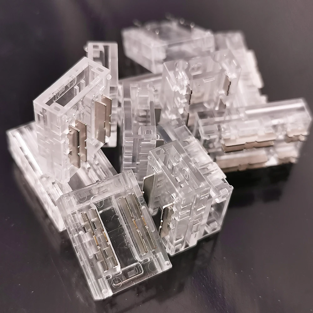 COB LED Strip Solderless Connector For Fast Connect 2Pin Single Color 4Pin RGB High Density Flexible FOB Light 10mm 8mm Width