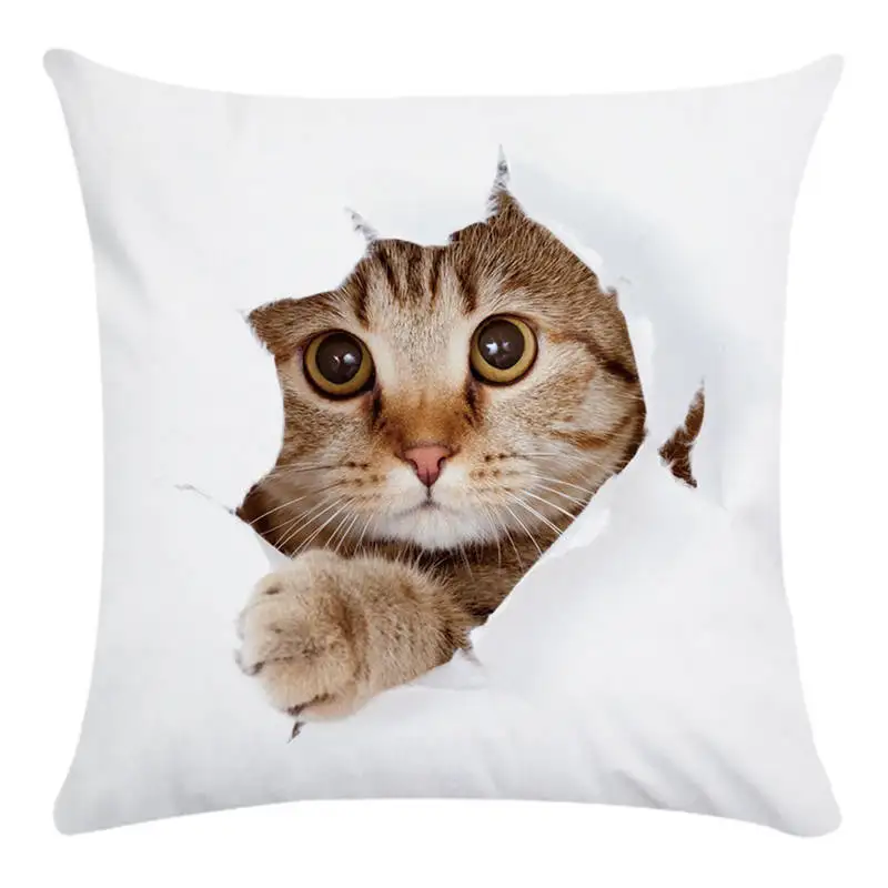 

Animal Cute Cat Decorative Pillows Case Super Soft Print Cushion Cover Living Room Decoration Accessories Home Decor for Chair