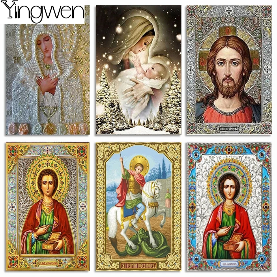 5D Diamond Painting Religion Virgin Mary Rhinestone Diamond Embroidery Icon Mosaic Picture Cross Stitch Sacred Figure Home Decor