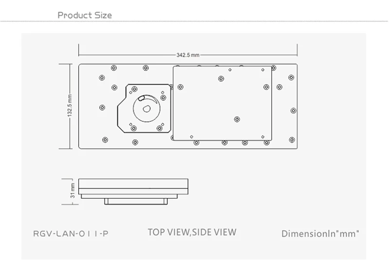 BYKSKI RGV-LAN-O11-P Acrylic Board Water Distro Plate Use for LIAN LI O11 Dynamic Case for CPU and GPU Block / Combo DDC Pump